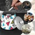 thumbnail image 4 of Yayeee Ashtray with Lid for Cigarette Smokeless Stainless Steel Home Ash Holder, Red Triangles, 4 of 7