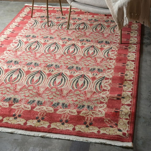 Unique Loom Edinburgh Collection Area Rug - Canmore (3' 3" x 5' 3" Rectangle Rust Red/Beige)