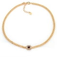 thumbnail image 3 of Gem Stone King 14K Gold Plated Red Garnet and Moissanite Cuban Curb Link Chain Pendant Necklace for Women (1.19 Cttw, Gemstone Birthstone, Cushion 6MM, 16 inch Chain + 2 inch Extender), 3 of 6