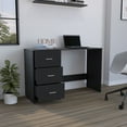 thumbnail image 7 of Black Writing Desk - 47" Home Office Desk with 3 Drawers, Particle Board, Classic Design, for Remote Learning. Colombian-Made, Black Finish., 7 of 7