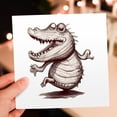 thumbnail image 7 of 3drose, Cool Funny Cute Alligator Dancing Gator Nature Satire, 12 Greeting Cards with Envelopes, 7 of 7