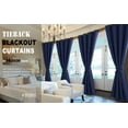thumbnail image 3 of Hiasan Blackout Curtains for Bedroom, 60 x 63 Inches Length - Thermal Insulated & Light Blocking Window Curtains for Living Room, 2 Drape Panels Sewn with Tiebacks, Navy Blue, 3 of 12
