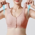 thumbnail image 5 of Feancey Plus Size Everyday Bras for Women Button Front Closure Bra Wide Strap Breathable Wireless Brassieres Full Coverage Casual Support Lift Up Bralettes Pink 3XL, 5 of 6