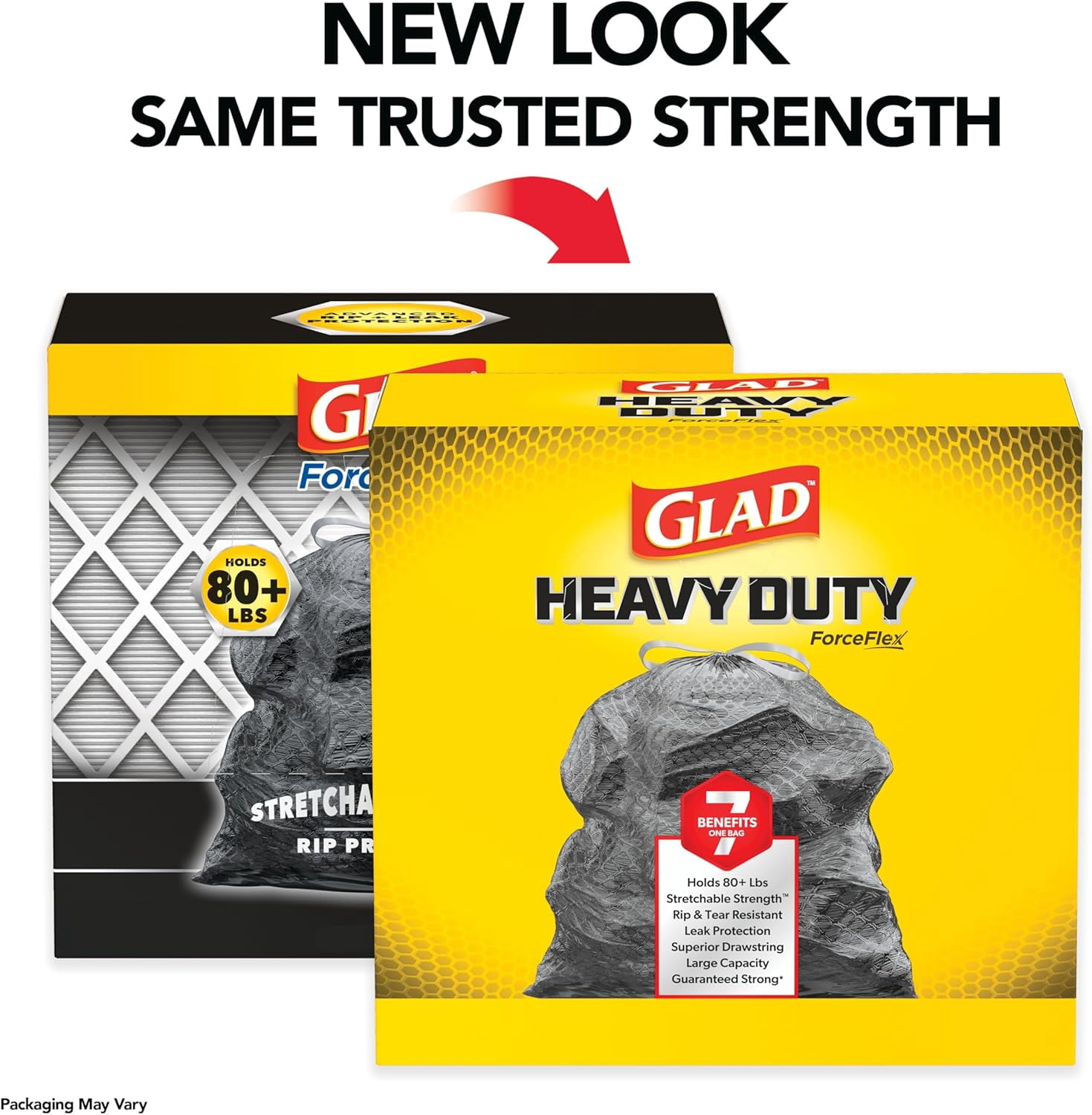 Large 30 Gallon Trash Bags, Unscented Heavy Duty Garbage Bags, Forceflex with Drawstring, 50 Count (Packaging May Vary)