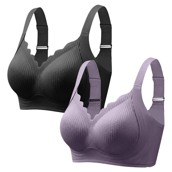 Jelly Bras for Women No Underwire Wireless Bra with Support and Lift Full Coverage Seamless Comfy Bra
