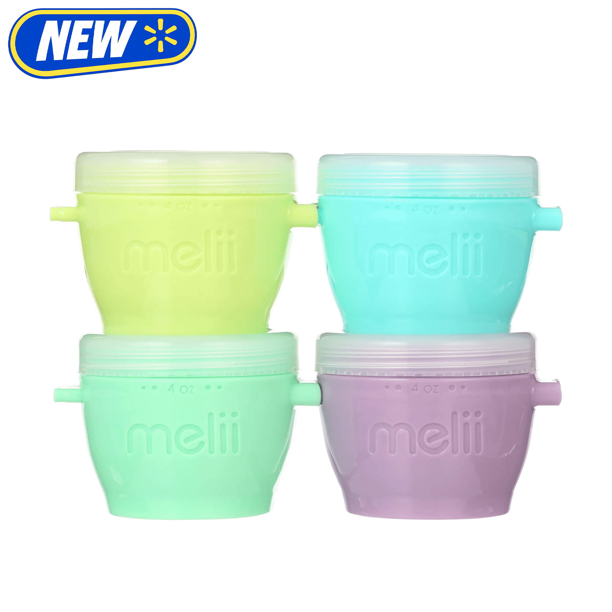 Melii Snap & Go Baby Food Freezer Containers, 2oz, 6pk, Multi