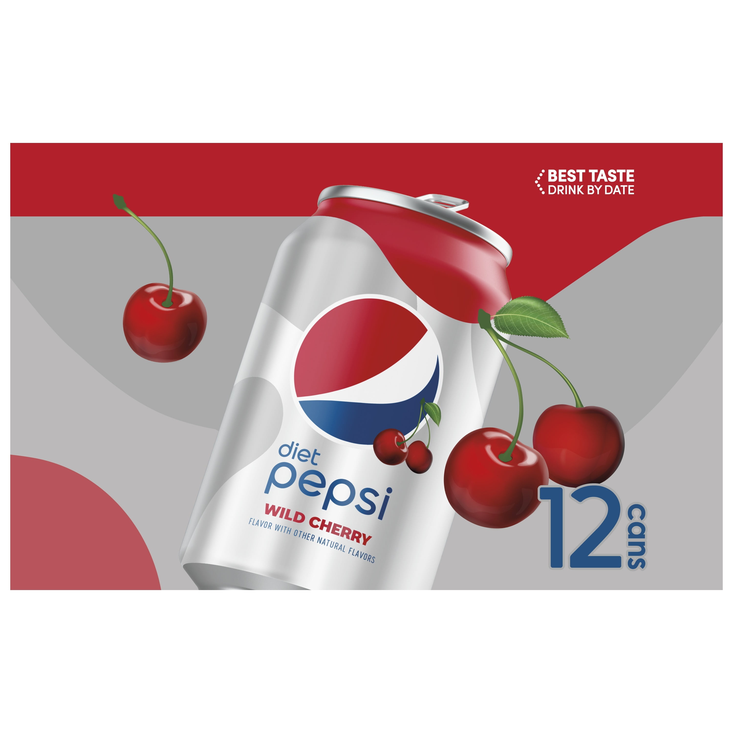 Diet Pepsi Cola Wild Cherry Soda Pop, 12 fl oz 12 Pack Cans