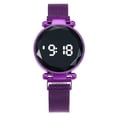 thumbnail image 1 of Reloj de pulsera para damas y niñas, moderno, informal, redondo, LED, reloj de pulsera con pantalla táctil y imán, 1 of 3