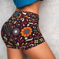 thumbnail image 4 of Balery Colorful Mexican2 Pantalones cortos de entrenamiento estampados para mujer, sin costuras, ajustados, para gimnasio, yoga, correr, deportes, ejercicio activo, fitness.-XX-Large, 4 of 8