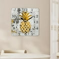 thumbnail image 4 of 16 Inch Wall Clock Battery Operated Square Clock for Office, Kitchen, Outdoor, Living Room,Gold Pineapple Fruit White Summer Adorable, 4 of 4