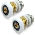 thumbnail image 3 of Polea para puerta de ducha - Rueda de ruedas para ducha para rodillos de ducha deslizantes Puerta de cabina de ducha de latón Rueda de puerta Poleas Accesorio Herramienta de hardware 4 piezas 23 mm brillar Electrónica, 3 of 4