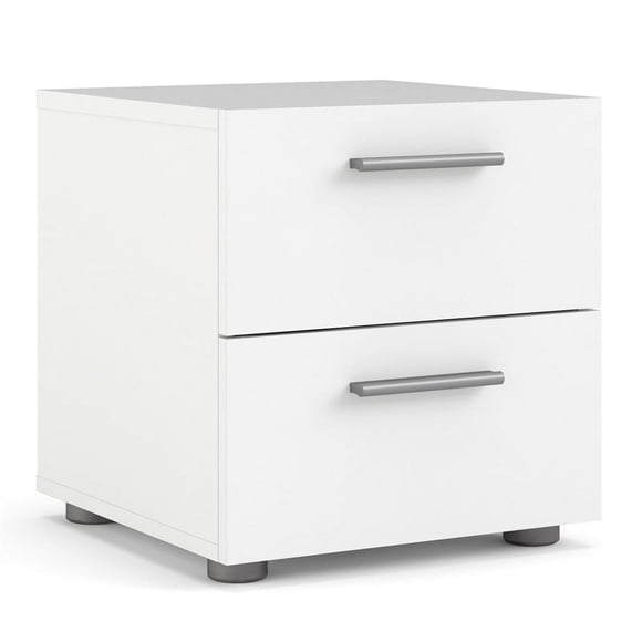 Tvilum Austin Table de Chevet Moderne 2 Tiroirs en Blanc