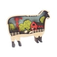 thumbnail image 4 of Adornos navideños de madera con forma de animal en 3D para cabañas de madera de granja. Oveja, 4 of 9