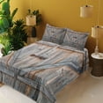 thumbnail image 3 of Ambesonne Rustic Fitted & Top Sheet Set with Shams, American Country Style, Pale Brown and Grey, 3 of 7