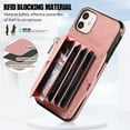 thumbnail image 3 of ELEHOLD Crossbody Wallet Case for iPhone 11 6.1" with RFID Card Slots Zipper Pocket Kickstand Function Shockproof Purse Case with Detachable Shoulder Strap for iPhone 11,Rosegold, 3 of 8