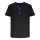 thumbnail image 3 of pstuiky camisetas de hombre, Camisa tipo blusa de manga corta con cuello vuelto y botones de color para hombre camisetas de hombre xxl, 3 of 5