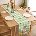 thumbnail image 3 of Groundhog Day Table Runner - 90 Inch Long Green Plaid Sunflower Spring Floral Cotton and Linen Blended Dress Scarves Farmhouse Table Runner for Kitchen Dining, Coffee Table, 13" x 90", 3 of 8