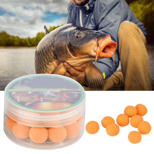1 Box PVA Ball Floating Feeder Beads Carp Artificial Fishing Lure Fish Bait  (Orange 14mm)