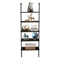 thumbnail image 6 of Hottest Ladder Shelf Bookshelf, 5-Tier Industrial Bookshelf with Metal Frame and Wood Board, Wall Mounted Bookcase Open Shelf Organizer for Home Office, Bedroom and Living Room, Black, 6 of 6