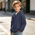 thumbnail image 4 of Abcomgle Boys Hoodies Size 10 12 Long Sleeve Quarter Zip Kids Hoodie Sweatshirt Waffle Knit Hooded Cute Pullover Tops, 4 of 8