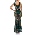 thumbnail image 5 of ROMANCE VICTORY Women's Sexy V Neck Sleeveless Sequined Evening Mermaid Party Dress, 5 of 6