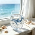 thumbnail image 6 of Artisanal Whale Glassware, 2D Stemless Wine Glasses, Handcrafted Marine Animal Bar Glass for Coastal Home Decor Ocean Lovers, 6 of 6