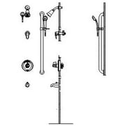 Delta T13H983-05 Commercial Bath and Shower Trim with H2OKinetic Single Function Shower Head 24" Grab / Slide Bar, Chrome