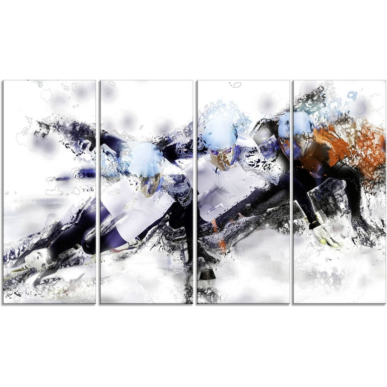 Design Art Speed Skating Finish Line, 4 Panels, 48 x 28