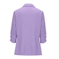 thumbnail image 3 of Pounoo Women's Blazer Jackets 3/4 Sleeve Ruched Sleeve Open Front Blazers Office Occasions Lightweight Tailored Loose Style Workwear Gift, 3 of 9