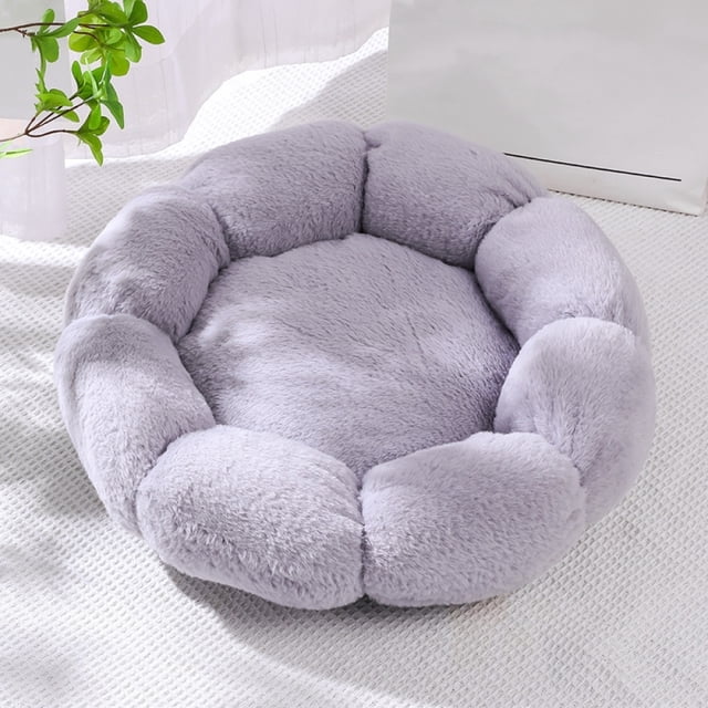 1 Uds. Nido para gato, nido de flores, felpa gris, diámetro 40cm