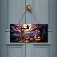 thumbnail image 2 of Spooky Halloween Night Witch Chesapeake Bay Retriever Glowing Pumpkins Landscape Wood Sign Chessie Dog Lover Hanging Wall Home Decor - 12015, 2 of 5