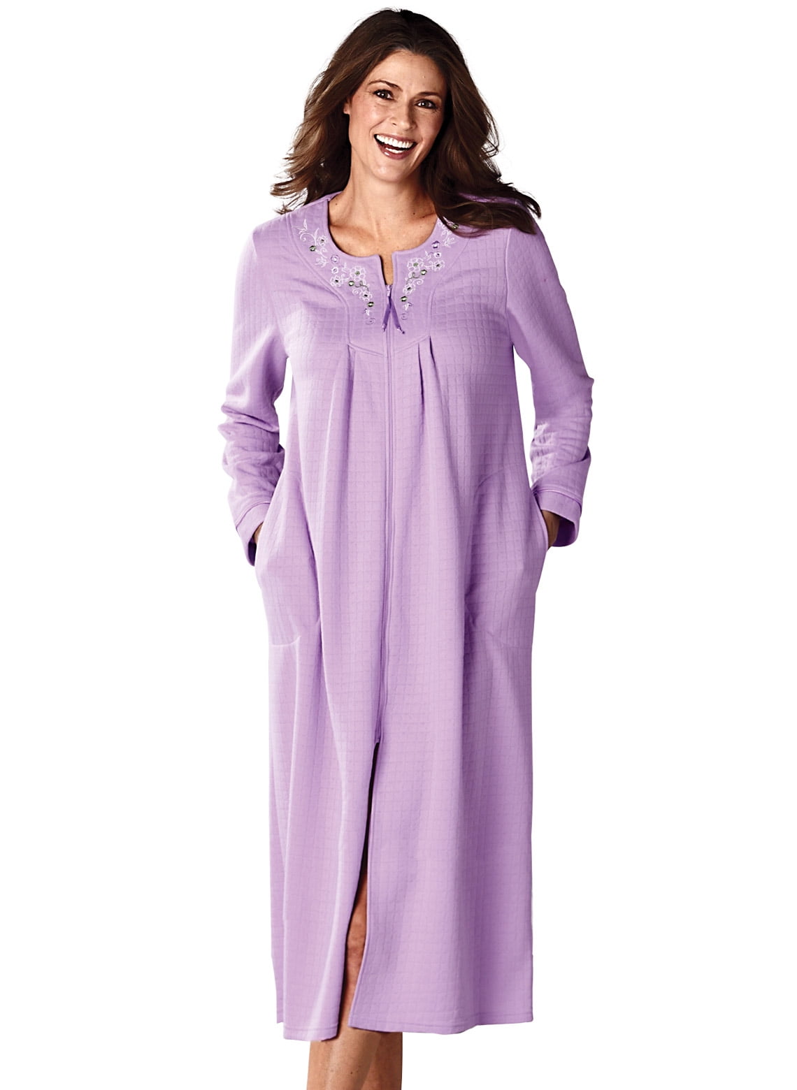 Embroidered Quilted Robe by Cozee Corner - Walmart.com