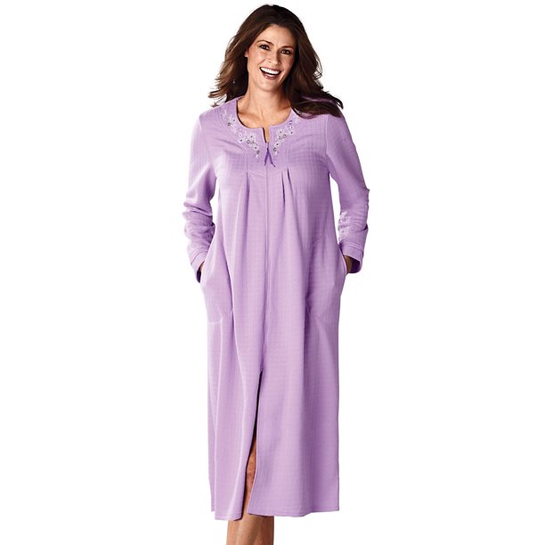 Embroidered Quilted Robe by Cozee Corner