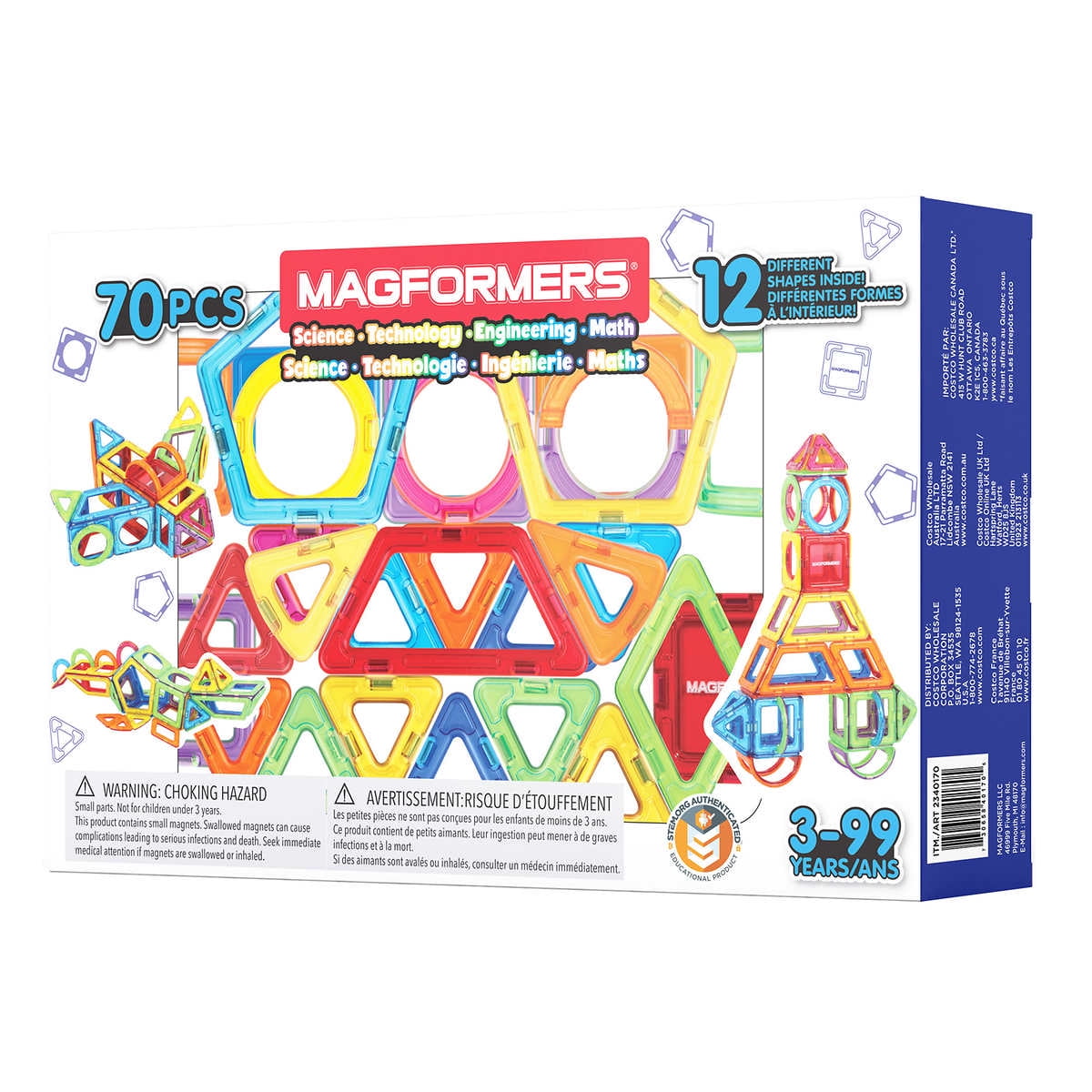 Magformers Magnetic Buildinh Set 70 Pc Multicolour