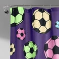 thumbnail image 3 of Lush Decor Micro Fiber Girls Soccer Kick Shower Curtain White/Turquoise Single 72x72, 3 of 11