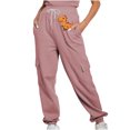thumbnail image 2 of Jjayotai Womens Drawstring Pants, Cute Dinosaur Graphic Sweatpants Running Workout Joggers Fashion Casual Pants with Pockets Pink XXL, 2 of 8