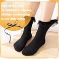 thumbnail image 4 of Bocaoying 6 Pairs Womens Ruffle Socks, Cute Lace Frilly Socks with Bowties, Sweet Dress Socks Mary Jane Socks (Black), 4 of 7