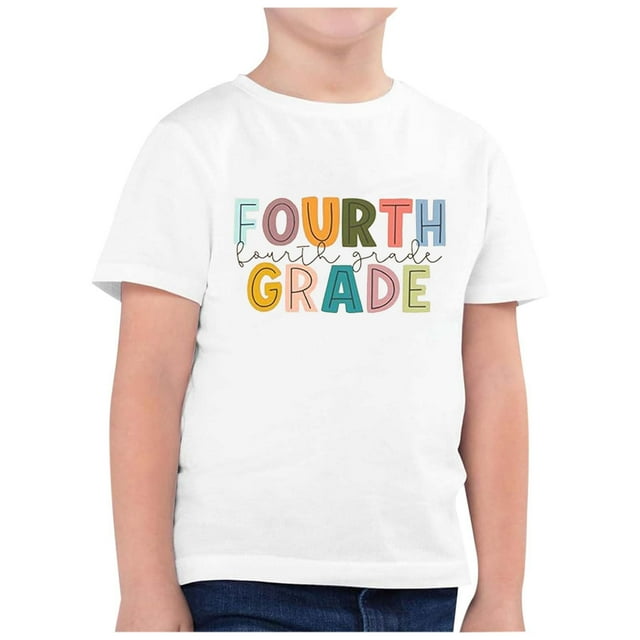 AJIWYH Blouse Blanche pour Filles, Mode Enfant Rentrée des Classes Saison Imprimée Col Rond Manches Courtes T-Shirt Décontracté Haut (11), T-Shirts pour Tout-Petits Manches Courtes pour 4-5 Ans, Blanc