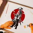 thumbnail image 5 of 1pc Chinese Swordsman Samurai Stencil - 29.7x21cm China Heroes Drawing Stencil for Painting on Wood Fabric Paper Wall, 5 of 7