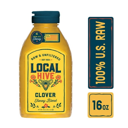 Local Hive Clover Raw & Unfiltered Clover Honey Blend 16oz Bottle
