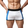 thumbnail image 2 of WIZUTIZ Mens Swimming Brief High Elastic Colorblock Swim Trunks Square Leg Classic Board Briefs Breathe Beach Trendy Short, 2 of 5