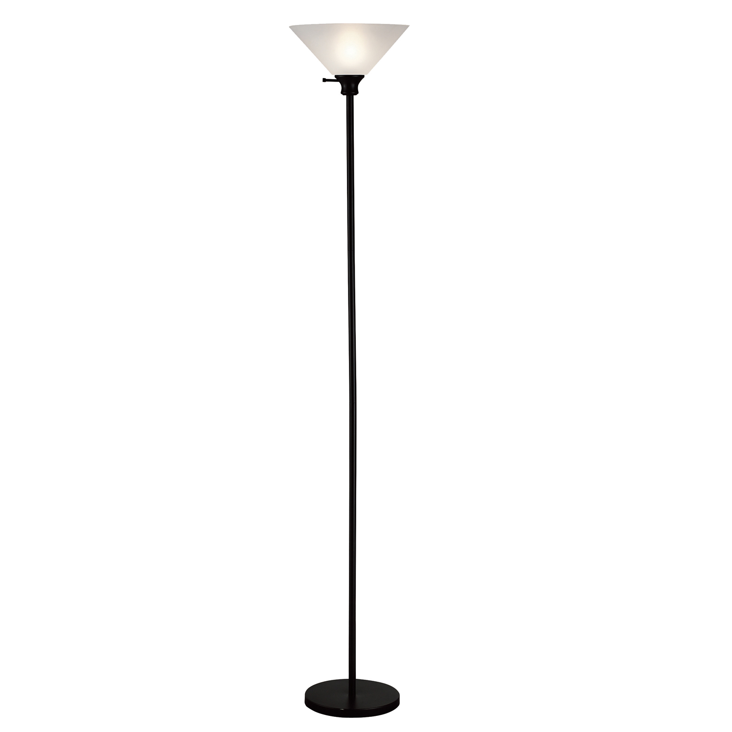 Home Source Linda 72" Black Metal Torchiere Floor Lamp