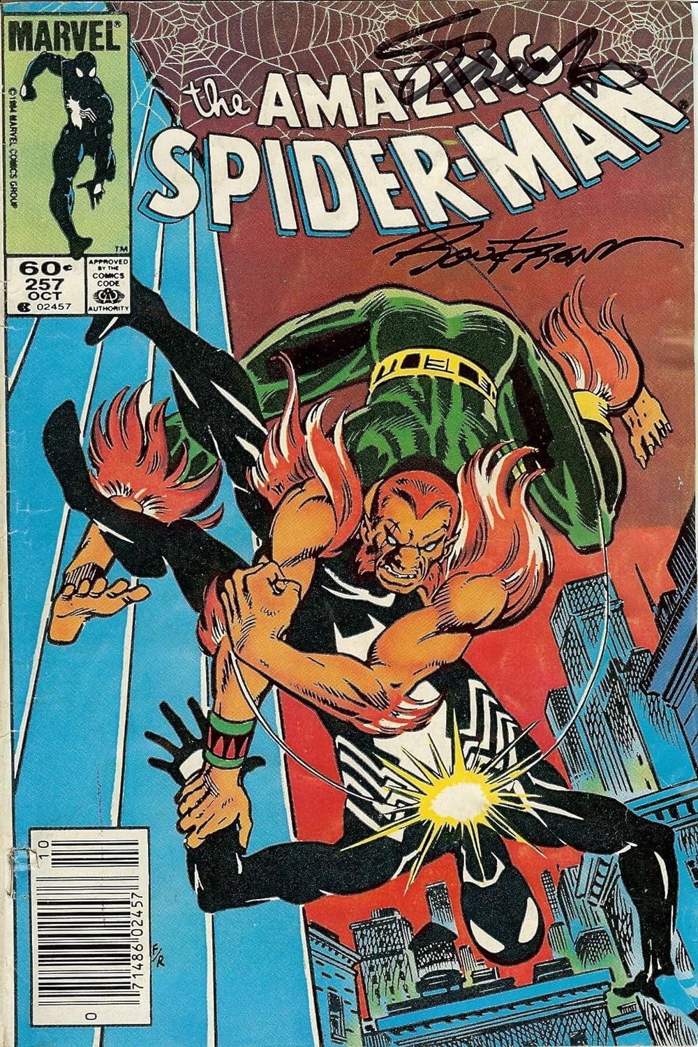 Signed 2x Amazing Spider-Man #257 Jim Shooter Ron Frenz VF