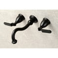 thumbnail image 2 of Kingston Brass KS3120KL Whitaker Double-Handle Wall Mount Bathroom Faucet, Matte Black, 2 of 8