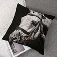 thumbnail image 7 of nygtbtfer Animals Horse Decorative Throw Pillow Covers Farm Animals Black Background Linen Pillowcase Home Decor Cushion Cover for Sofa Chair Bed Couch White, 7 of 7
