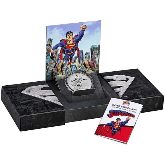 2025 Superman DC Comics 2.5 oz Silver Medal Box OGP & COA