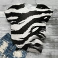thumbnail image 2 of Puntoco Women tops for Summer 2025 Clearance Women's Casual Zebra Print Short Sleeve T Shirt Tee Tops White 20(XXXXL), 2 of 5