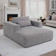 thumbnail image 3 of CQSXDA Modern Convertible Sofa Bed 62.6 Inch Compressed Couch in Corduroy Fabric with 2 Lumbar Pillows for Any Room, Grey, 3 of 13