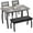 grey, variant on Dining Table Set for 4, Wooden Kitchen Table with Upholstered Bench & 2 Cushion Chairs, Space-Saving Dinette Set for Studio, Kitchen, Dining Room, Apartment(43''x28''x30'')