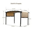 thumbnail image 6 of 12 x 9 Ft Outdoor Pergola Patio Gazebo,Retractable Shade Canopy,Steel Frame Grape Gazebo,Sunshelter Pergola for Gardens,Terraces,Backyard same as W419S00041, 6 of 9